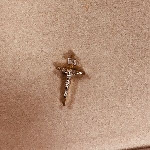 Gold and Diamond Cross Charm